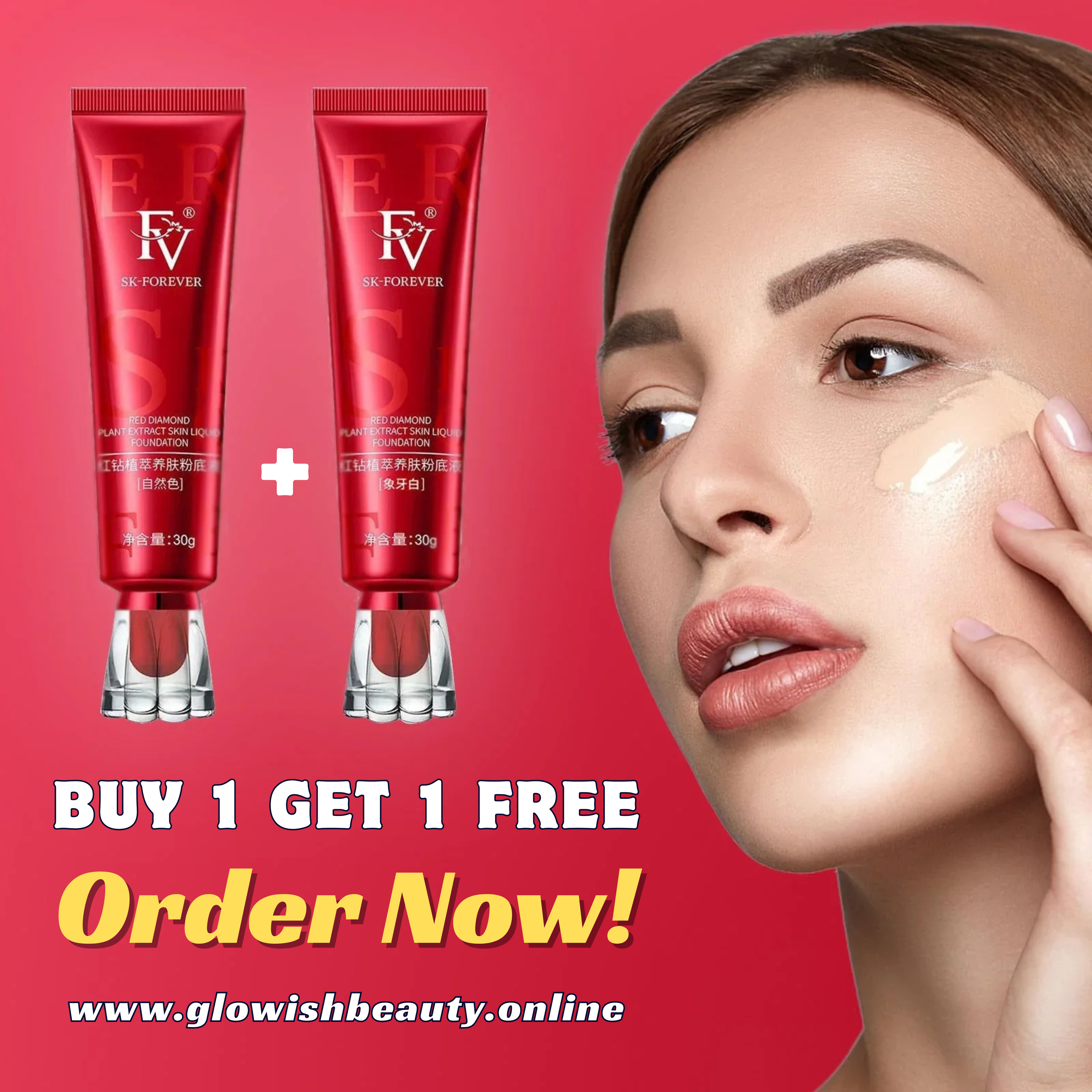 Buy 1 Get 1 Free FV Skin Liquid Foundation Full Coverage Formula!